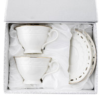 Filiżanki ze spodkami Florina Sima 2 szt. porcelana New Bone China para Florina