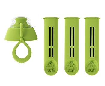 Filtr do butelki DAFI 3-PACK + nakrętka, zielony - Dafi