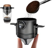 FILTR DO KAWY WIELOKROTNEGO UŻYTKU DO KUBKA PRZENOŚNY STAL SKŁADANY EKSPRES