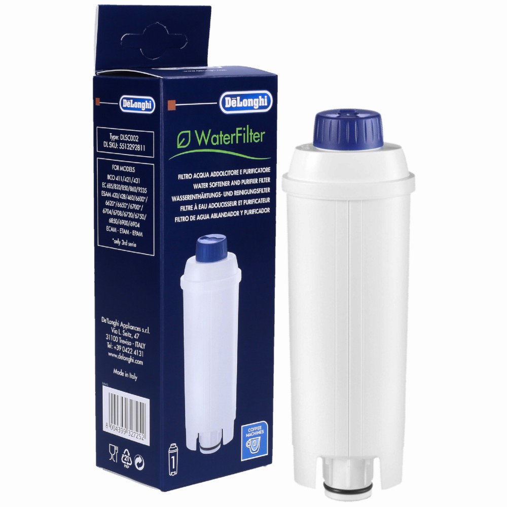 Filtr do wody DELONGHI DLSC002 - do ekspresu ciśnieniowego kawa antykamień poprawa smaku wymienny trwały filtracja