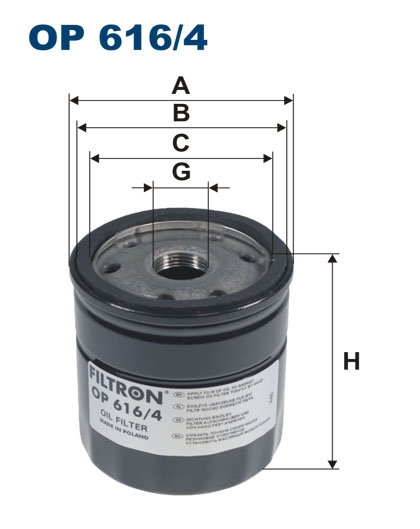 Filtr oleju Filtron OP 616/4 - Filtron | Motoryzacja EMPIK