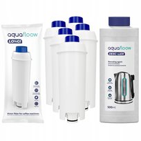 Filtr wody do ekspresu Delonghi 5x + odkamieniacz 0,5l AquaFloow do ekspresu