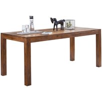 FineBuy Stół do Jadalni 120 cm Lite Drewno Sheesham Prostokątny stół do jadalni do 6-8 osób, stół kuchenny z prawdziwego drewna w stylu rustykalnym, ręcznie wykonany unikat, masywne nogi