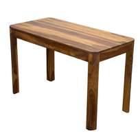 FineBuy Stół do Jadalni 120x60x76 cm Lite Drewno Sheesham dla 6 Osób prostokątny stół do jadalni w stylu rustykalnym z klarowny linie, stół kuchenny z prawdziwego drewna, ręcznie wykonany
