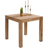 FineBuy Stół do Jadalni 80x80 cm Lite Drewno Akacjowe Kwadratowy mały stół do jadalni dla 4 osób z 4 stabilny nogach, stół kuchenny z prawdziwego drewna, ręcznie wykonany unikat