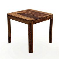 FineBuy Stół do Jadalni 80x80 cm Lite Drewno Sheesham Bielony, Kwadratowy mały stół do jadalni dla 4 osób, stół kuchenny z prawdziwego drewna, ręcznie wykonany unikat, stabilne nogi