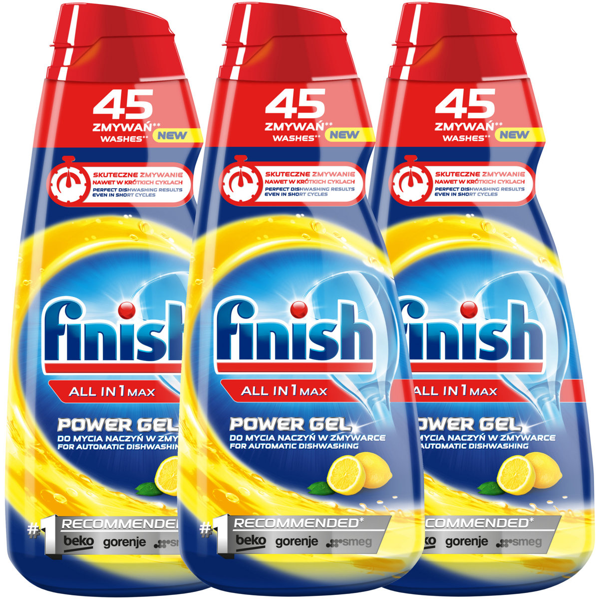 Finish All-in-1 MAX Żel Zmywarki Zestaw x3 Lemon - FINISH | Sklep EMPIK.COM