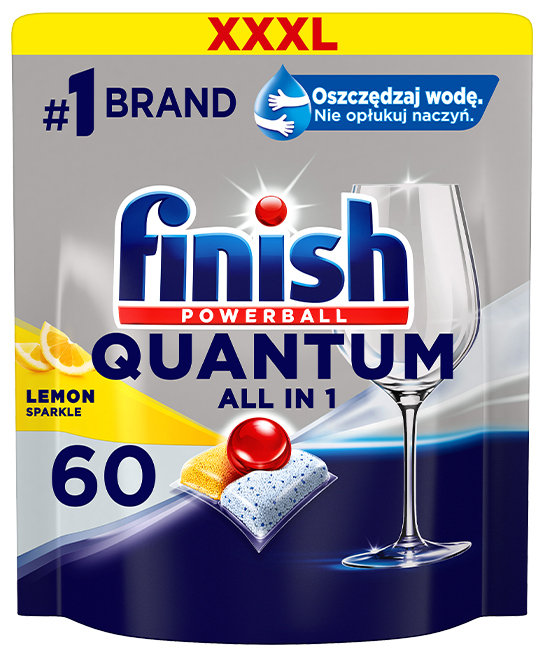 Фото - Таблетки для посудомийки Finish Kapsułki Do Zmywarki Quantum Power All In 1 Lemon 60 Sztuk 