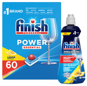 Finish Power Essential Tabletki 60 sztuk + nabłyszczacz 400 ml - Finish