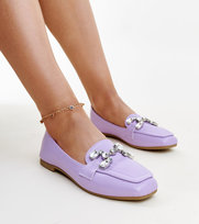 Fioletowe mokasyny z cyrkonową klamerką Mali-36