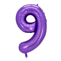 Fioletowy balon foliowy cyfra 100cm - 9