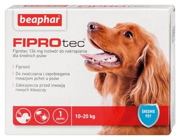 Zdjęcia - Leki i witaminy Beaphar Fiprotec M dla psów od 10 do 20 kg - 134mg 