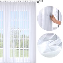 Firana Gotowa 300X150 Woal Biała Prosta Na Żabki