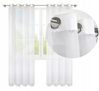 FIRANA GOTOWA BIAŁA NA PRZELOTKACH FIRANKA BALKONOWA WOAL 145x240 cm