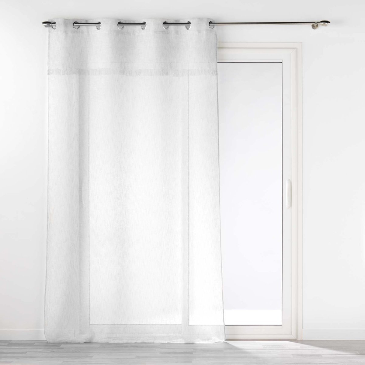 Tenda A Pannello Douceur D'Intérieur Con Occhielli - 140x240 Cm, Velo In Poliestere Con Stampa Metallizzata Bianco/Argento