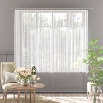 Firanka WOALOWA półprzezroczysta z taśmą marszczącą 5 cm gotowa 400x160 cm s154