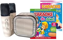 FIRMOWY GŁOŚNIK BT + 2 MIKROFONY BEZPRZEWODOWE + Karaoke dla Dzieci 100 piosenek DVD i MP4 + 19 KOLĘD karaoke GRATIS!