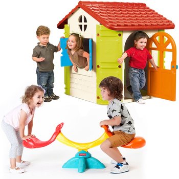 Fisher Price, domek ogrodowy z grillem i huśtawką równoważną - Fisher Price