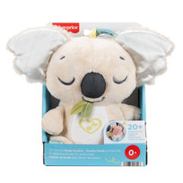 Fisher-Price Koala Muzyczny przenośny uspokajacz, Zawieszka do wózka, Zabawka sensoryczna, dla noworodków i niemowląt JBD65