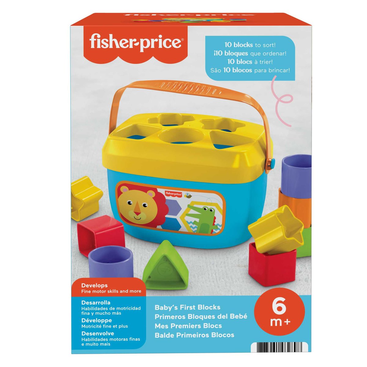 Fisher-Price Pierwsze klocki malucha, Edukacyjna zabawka dla niemowląt 6 mies.+ FFC84