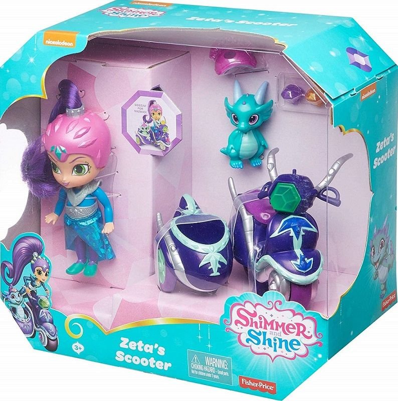 Fisher Price, Shimmer i Shine, lalka Zeta z latającym skuterem