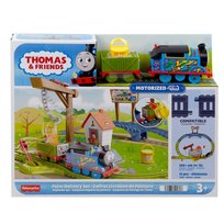 Fisher - Price Tomek i Przyjaciele Dostawa farby, Tory kolejowe + lokomotywa pociąg Tomek, dla dzieci 3+ HTN34