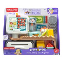 Fisher-Price „Ucz się i śmiej!” Sklepik –, Kasa fiskalna „Kupuj i skanuj”, Edukacyjna zabawka interaktywna, Polska wersja, dla dzieci 2+ JGW98