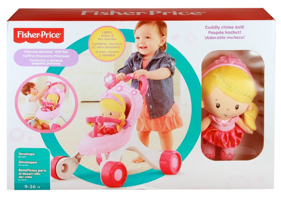 Zdjęcia - Wszystko dla lalek Mattel Fisher Price, Wózeczek małej niani + lalka 
