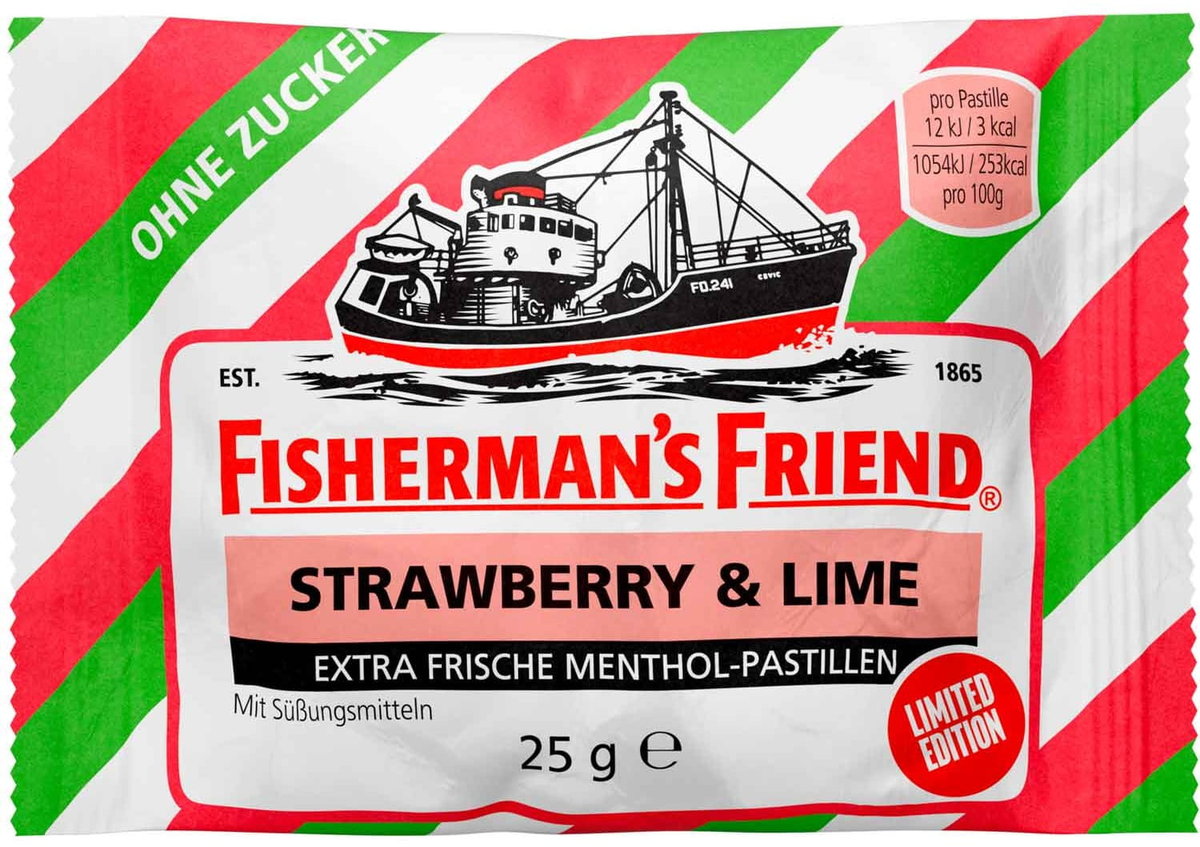 FISHERMAN'S FRIEND Fisherman's Friend Pastylki Pudrowe Strawberry&Lime Truskawka Limonka 25G