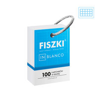 Fiszki in blanco ring – 100 sztuk – kartoniki w kratkę (białe)