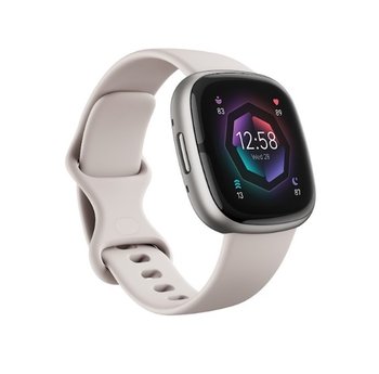 Fitbit, Smartwatch, Sense 2, Lunar White/Platinum - Fitbit