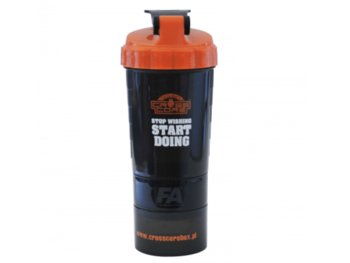 Fitness Authority, Shaker HQ Cross Core, czarno-pomarańczowy, 500 ml - FA Core