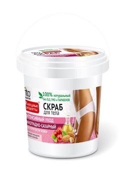 Fitocosmetics, Przepisy Ludowe, scrub do ciała winogronowo-cukrowy pielęgnujący, 155 ml - Fitocosmetics