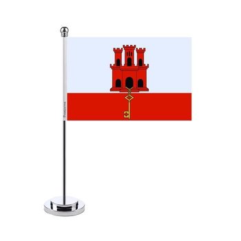 Flaga biurowa Gibraltaru 14x21cm z poliestru - Inny producent (majster PL)