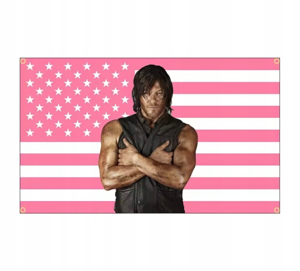 Flaga Daryl Dixon TWD The Walking Dead Różowa Ameryka Pink America 60 x 90