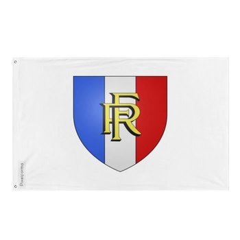 Flaga francuska z tarczą, czasami używana jako uchwyt na flagę 90x150 cm, wykonana z poliestru - Inny producent (majster PL)
