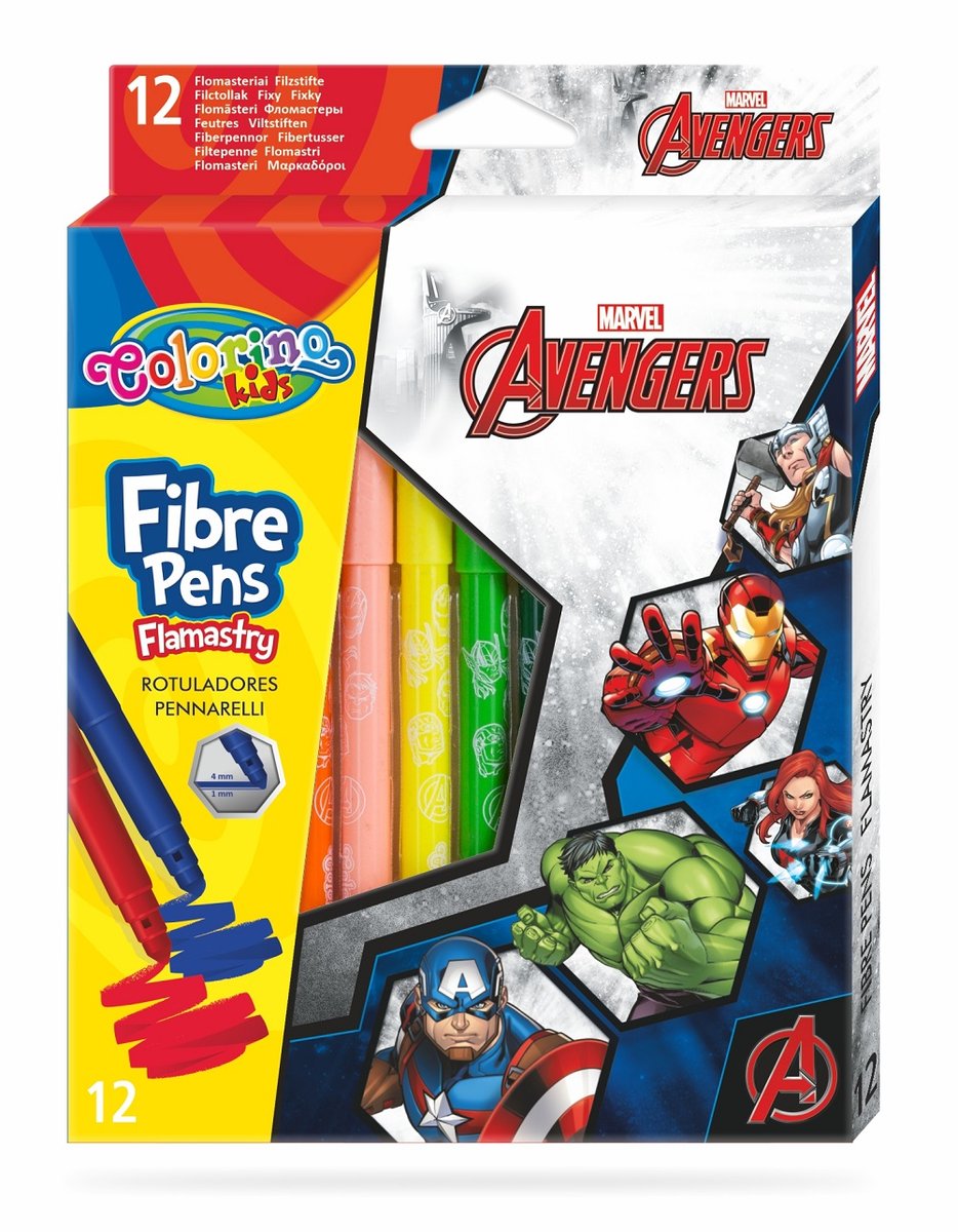 Flamastry Colorino Kids, Avengers, 12 kolorów - Colorino | Sklep EMPIK.COM