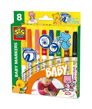 Flamastry Dla Najmłodszych 8 Kolorów - Zabawki Kreatywne Dla Chłopców I Dziewczynek - SES