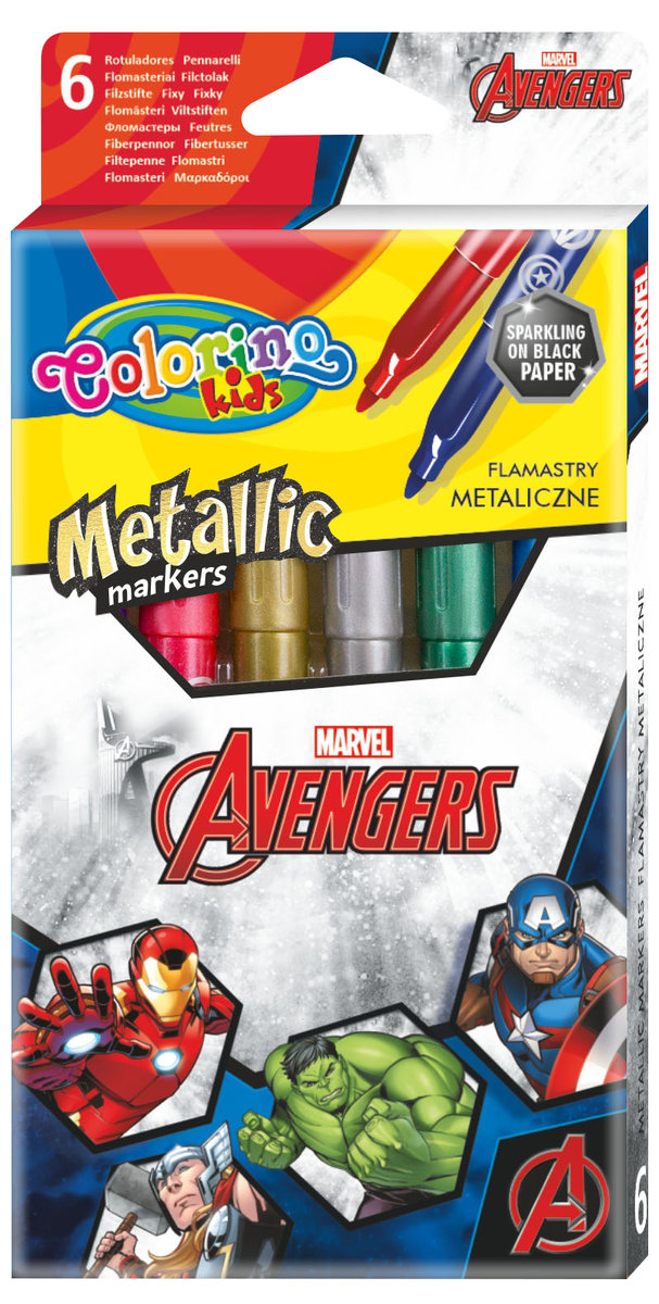 Zdjęcia - Pisak Colorino Flamastry dwustronne,  Kids, Avengers, 6 kolorów 