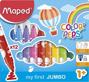 Flamastry trójkątne Maped Colorpeps Jumbo, 12 kolorów - Maped