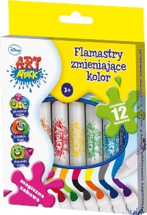 Flamastry zmieniające kolor, 8 kolorów, Disney, Art Attack - Astra