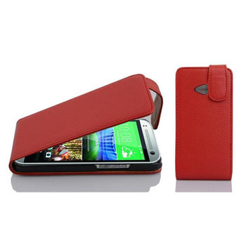 Flip Case Do HTC ONE M8 MINI Pokrowiec w PIEKŁA CZERWIEŃ Obudowa Etui Case Cover Ochronny Cadorabo - Cadorabo