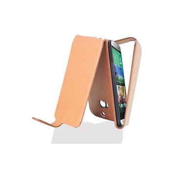 Flip Case Do HTC ONE M8 Pokrowiec w BRĄZOWY KONIAK Obudowa Etui Case Cover Ochronny Cadorabo - Cadorabo