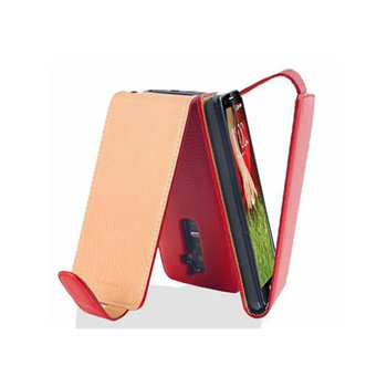 Flip Case Do LG G2 Pokrowiec w PIEKŁA CZERWIEŃ Obudowa Etui Case Cover Ochronny Cadorabo - Cadorabo