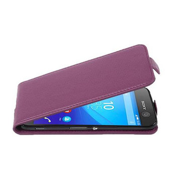 Flip Case Do Sony Xperia M5 Pokrowiec w BORDEAUX FIOLETOWY Obudowa Etui Case Cover Ochronny Cadorabo - Cadorabo