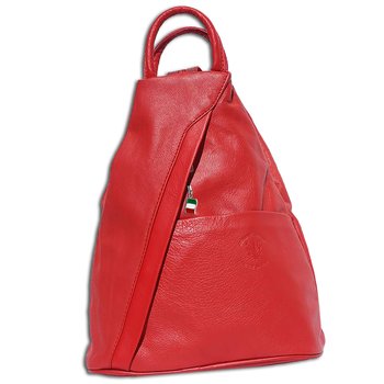Florence plecak z prawdziwej skóry damska torba na ramię czerwona 26x32x10 OTF604R - Florence