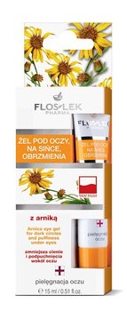 Floslek, Pielęgnacja oczu, żel do powiek i pod oczy ze świetlikiem i arniką, 15 ml - FLOS-LEK