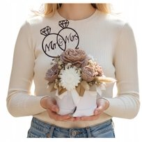 Flower Box Bukiet ślub prezent weselny para młoda dla żony kwiaty upominek