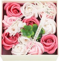 Flower box Kwiaty Mydlane Bukiet Świeca Na urodziny Dla mamy kobiety babci