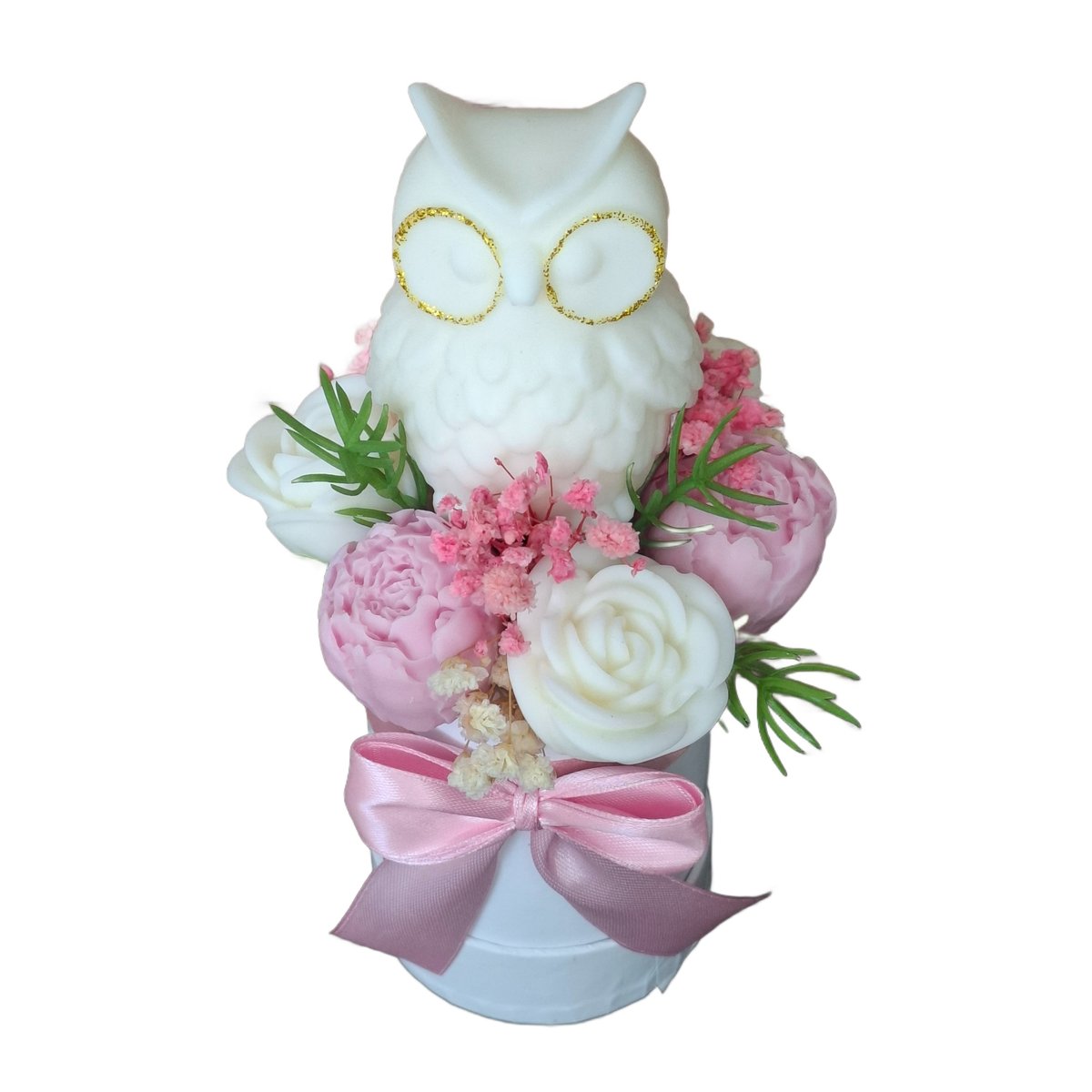 Flower Wax Box Sowa Prezent Nauczyciel Zakończenie Roku Podziękowanie